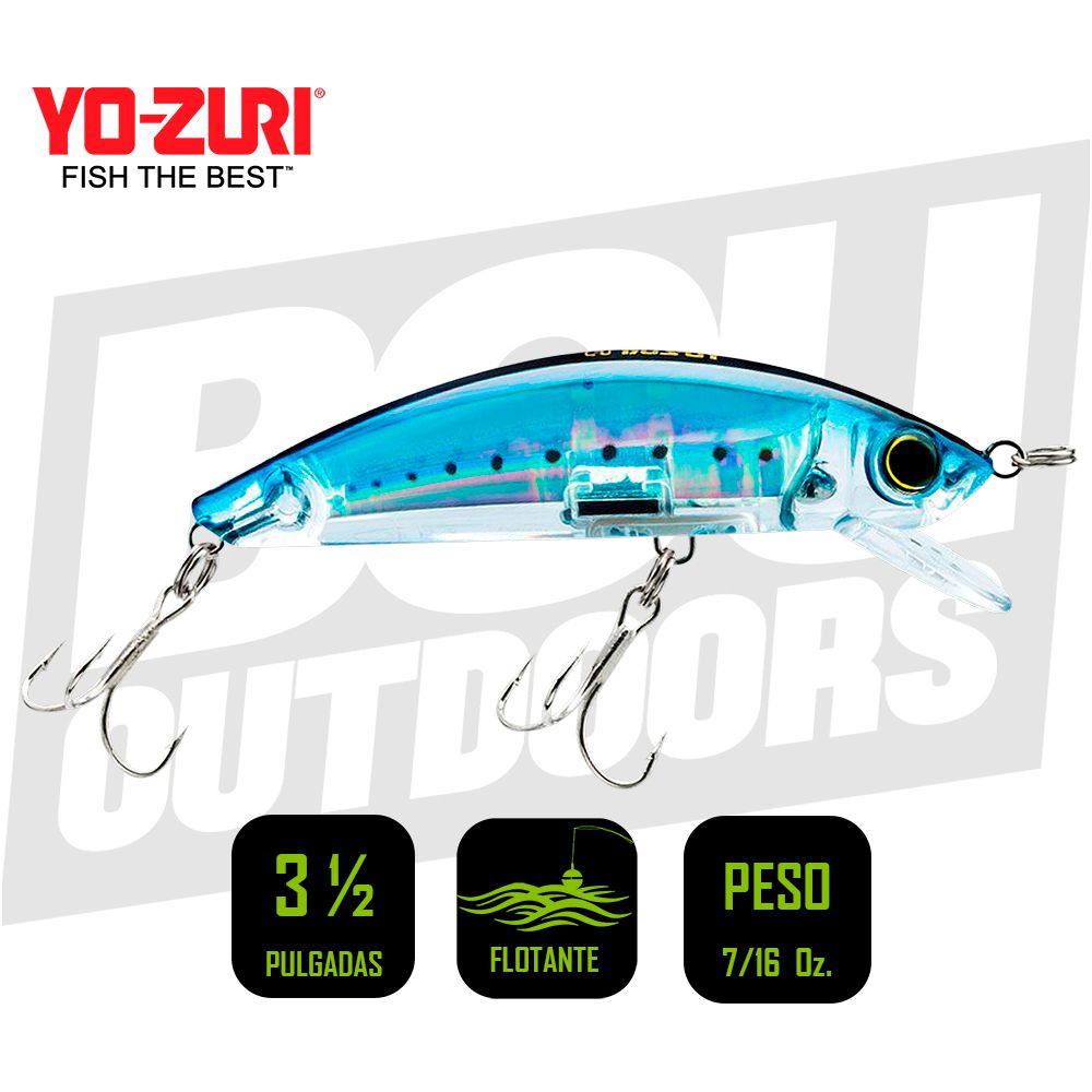 YO-ZURI INSHORE MINNOW FLOATING 3 1/2 PULG 7/16OZ  SARDINE R1212GHIW
