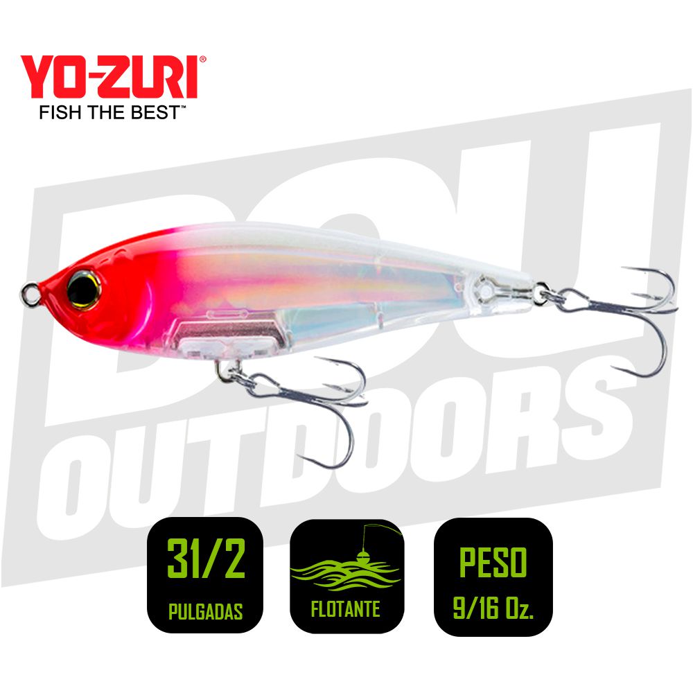 YO-ZURI INSHORE LIPLESS TWITCHBAIT 3 1/2 PULG 9/16OZ RED HEAD R1208C5