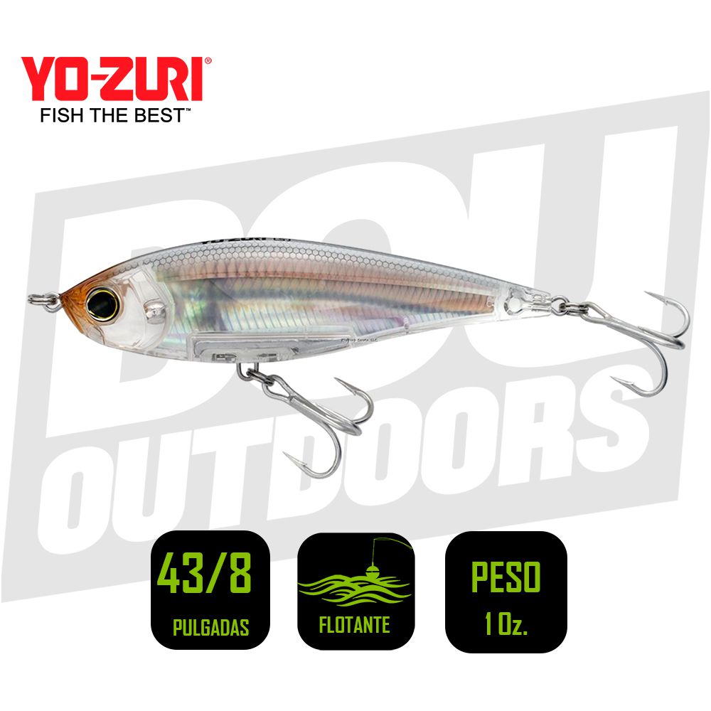 YO-ZURI INSHORE TWITCHBAIT 4 3/8 PULG 1OZ REAL GLASS MINNOW R1348RGLM
