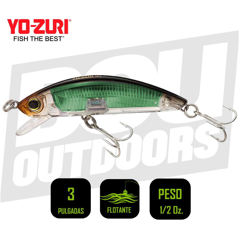 YO-ZURI 3D INSHORE MINNOW FLOATING 3 1/2 PULG 7/16OZ  REAL MULLET R1212RMT