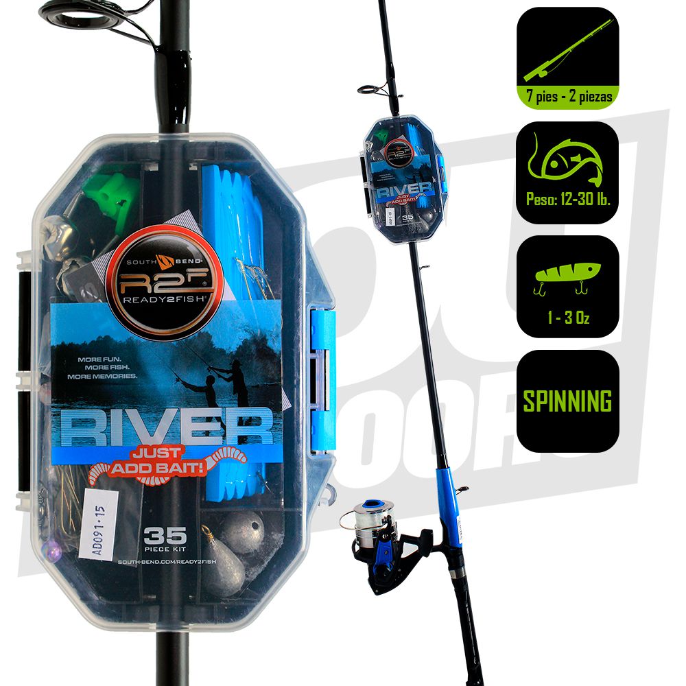 CAÑA PESCA  CON CARRETE  SPINNING R2FISH RIVER R2F4-JABR-S