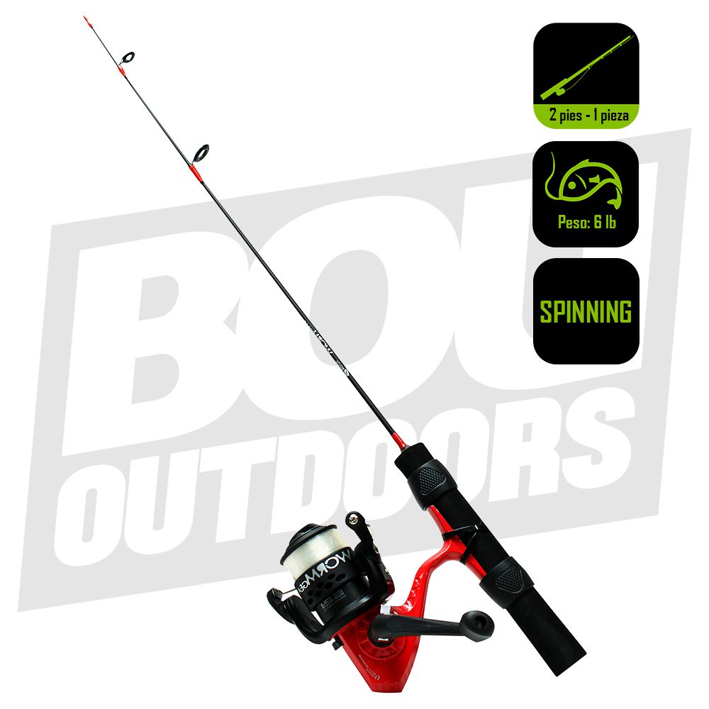 CAÑA PESCA CON CARRETE SPINNING WORM GEAR WG-SPDCAST