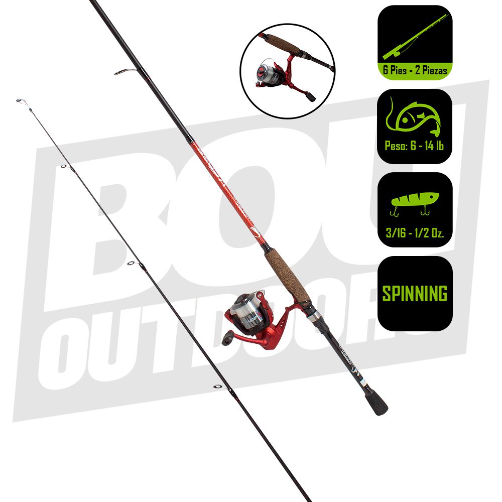 CAÑA PESCA  CON CARRETE  SPINNING MATZUO 6 PIES MZ230/602MS2