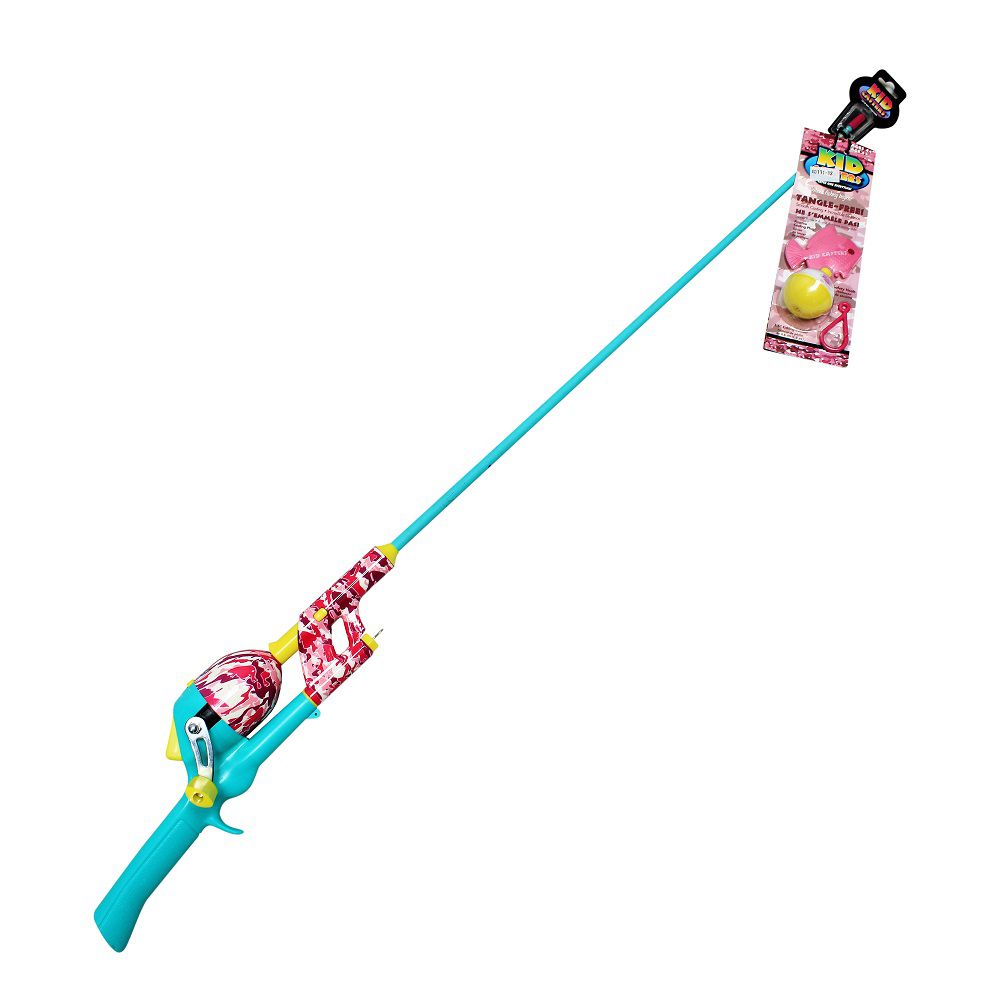 CAÑA PESCA C/CARRETE KID CASTERS PINK CAMO KCGSNTWB34