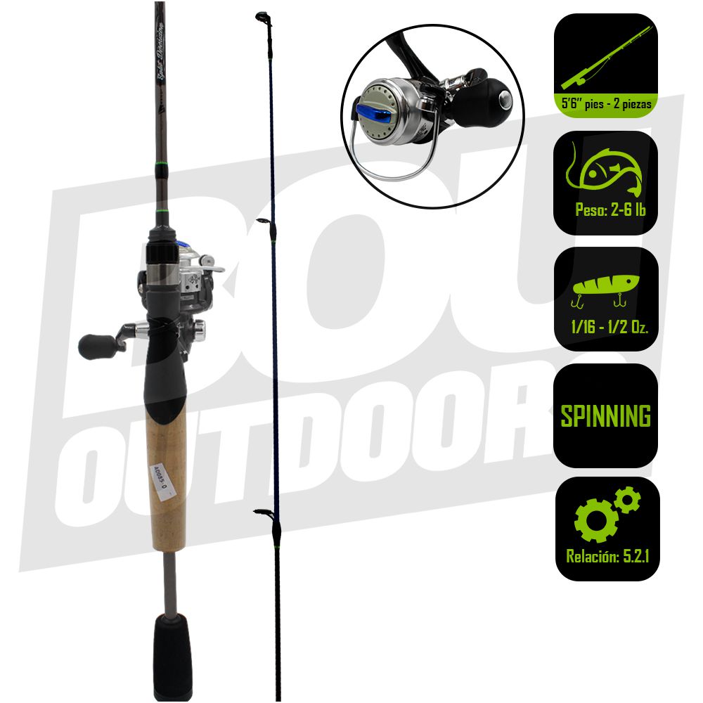 CAÑA PESCA C/CARRETE ULTRA FIGHT 5PIES 6PULG UF-SD562ULC