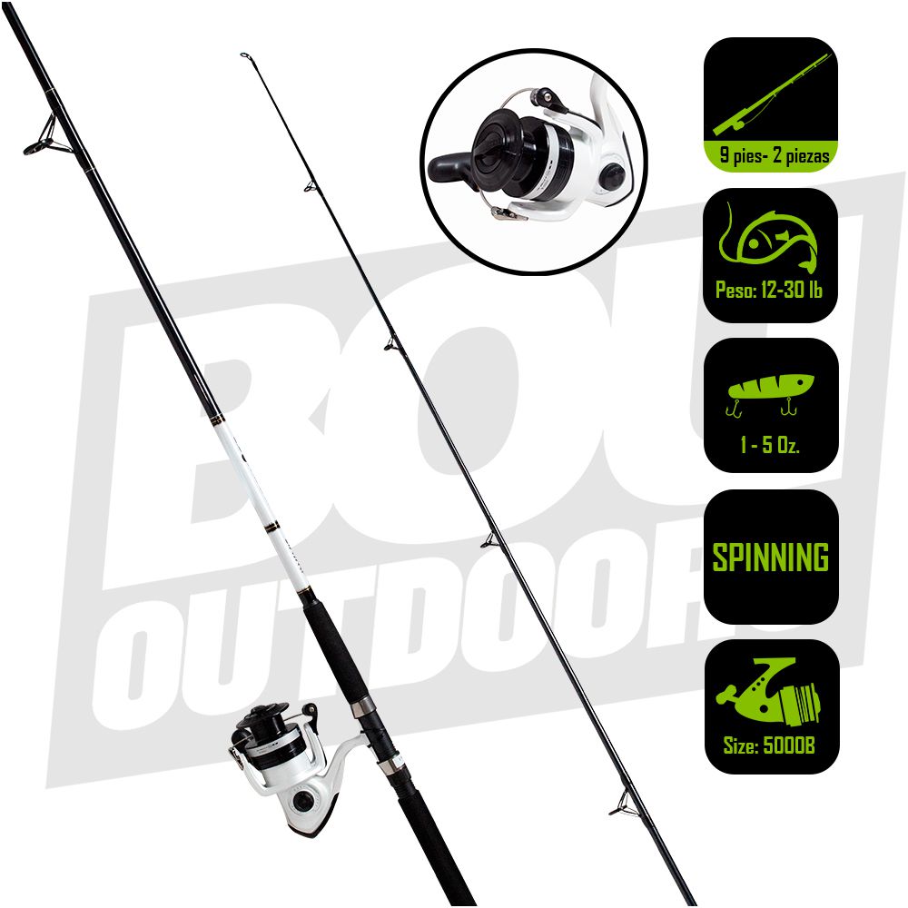 CAÑA PESCA C/CARRETE SPINNING DAIWA SW D-WAVE 50/9 DWB50-B/F902M