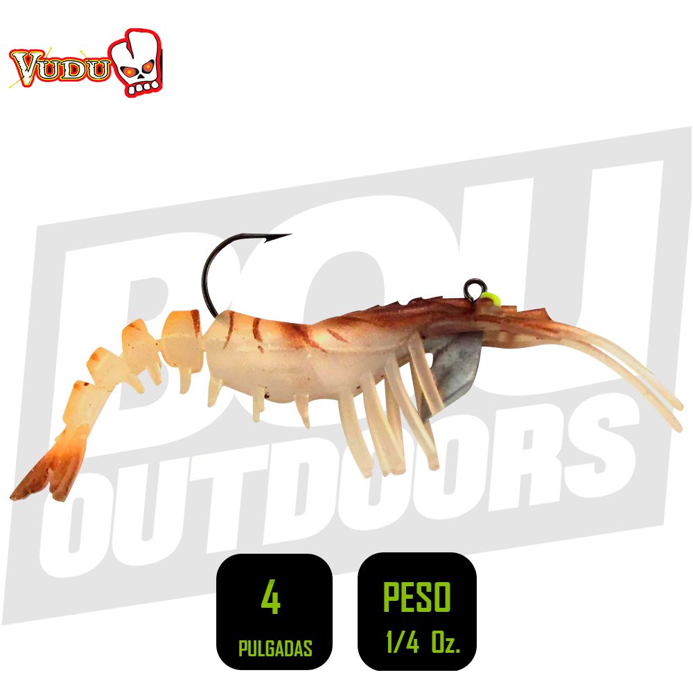 SHRIMP VUDU 4 PULG 1/4 OZ BROWN 2PK E-VS40-14-02