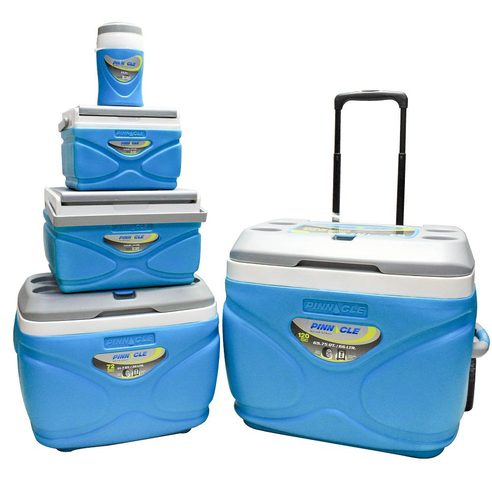 COMBO HIELERA PINNACLE CON RUEDAS 69.75QTS + 3 HIELERAS + 1 TERMO TPX-8003