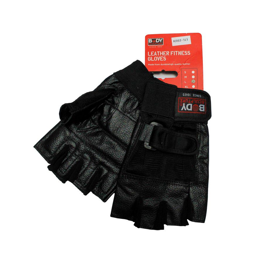 GUANTES P/PESAS CUERO-SPANDEX SOL-BW86-BK-L (NC) (PAR)