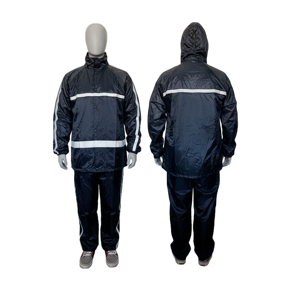 CAPA DE HULE 2 PZ. NEGRA CON BANDA REFLECT (4) A162-CY008-BU XXL