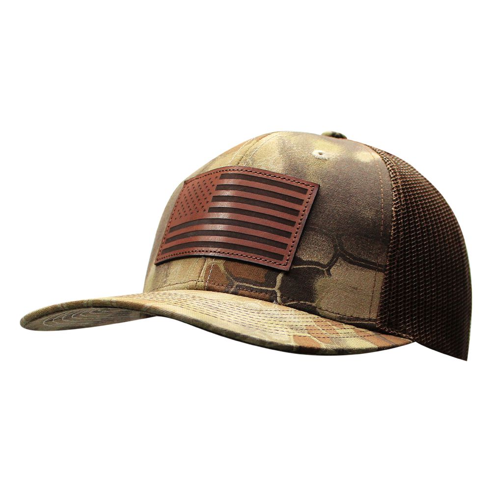 GORRA OUTDOOR USA771CAMO-KHB LEATHER PATCH KRYPTEK HIGHLANDER/BROWN