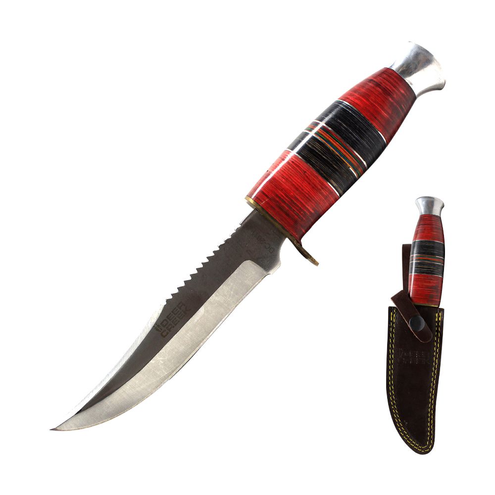 CUCHILLOS CAZADOR CON FUNDA DE CUERO 10PULG DC 2011-4