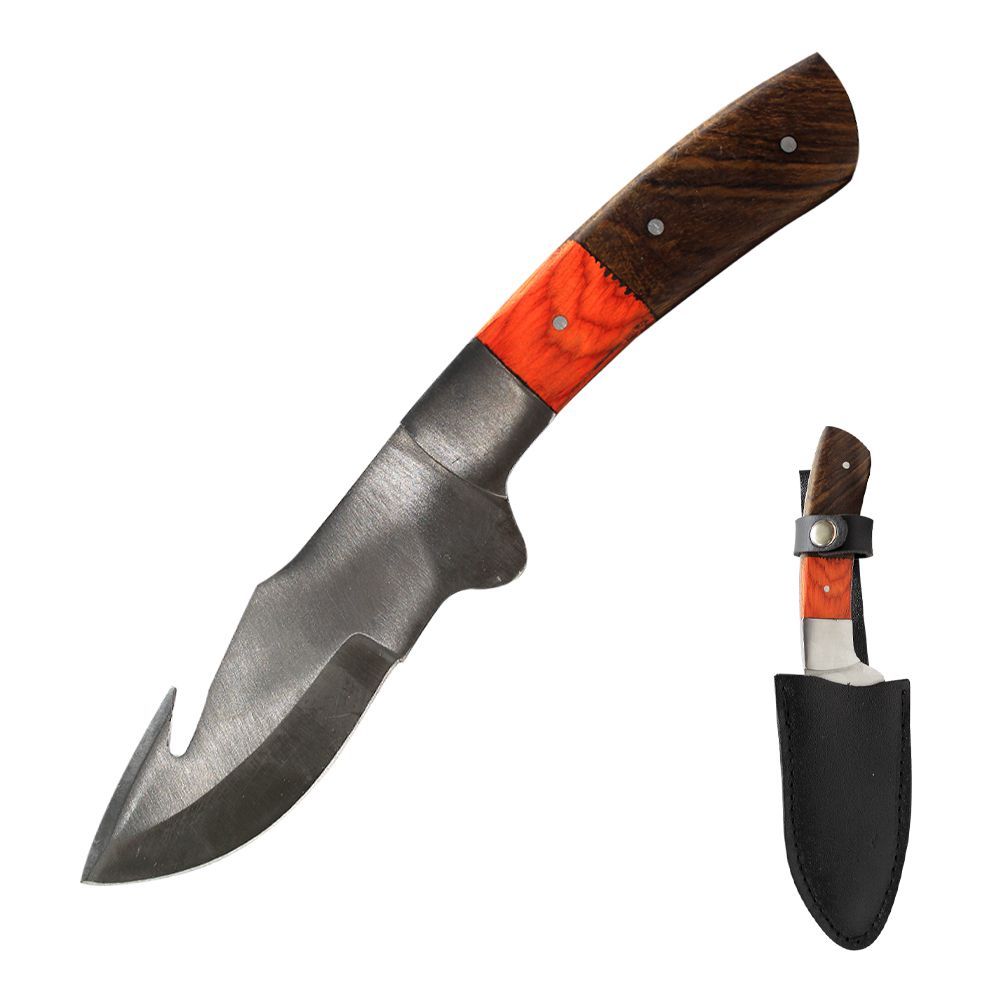 CUCHILLOS CAZADOR CON FUNDA DE CUERO 8PULG TH 123-WD