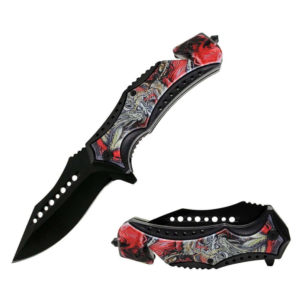 NAVAJA DOBLAR DRAGON DESIGN HANDLE 4.5PULG KS 30124-DGI