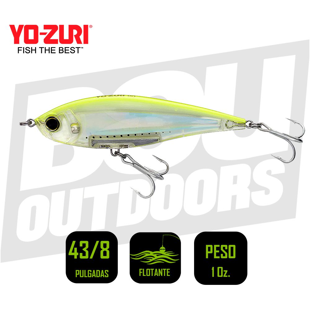 YO-ZURI INSHORE TWITCHBAIT 4 3/8 PULG 1OZ CHARTREUSE R1348GHCS