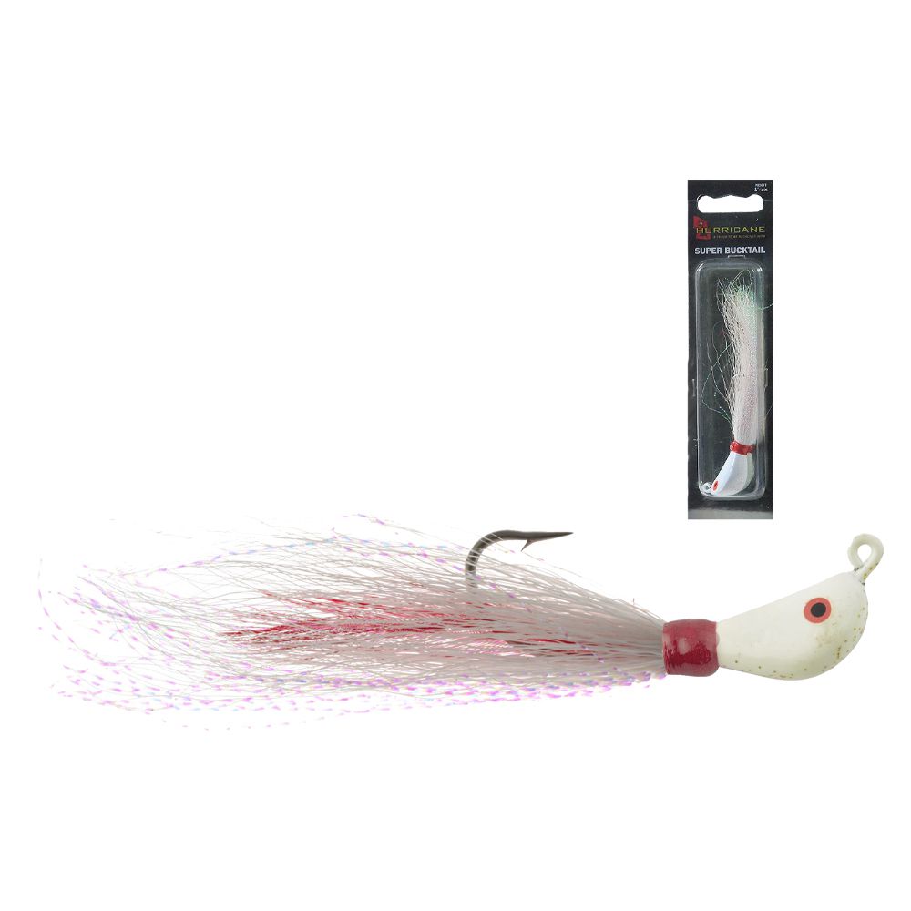 HURRICANE PLUMERO STRIPER BUCKTAIL WHITE 1 OZ SBJ10-1