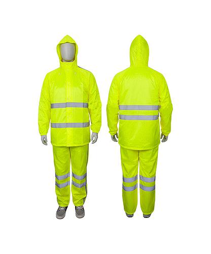 CAPA DE HULE 2 PZ. VERDE FLUORESCENTE C/BANDA REFLECT (4) A162-CY2015 XXXL