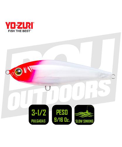 YO-ZURI INSHORE TWITCHBAIT 3 1/2 PULG 9/16OZ PEARL RED HEAD R1208PLC5