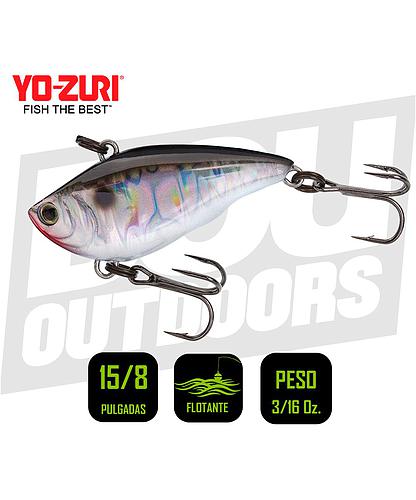 YO-ZURI MINI LIPLESS CRANKBAIT 1 5/8 PULG 3/16OZ SILVER BLACK R1354CSBL
