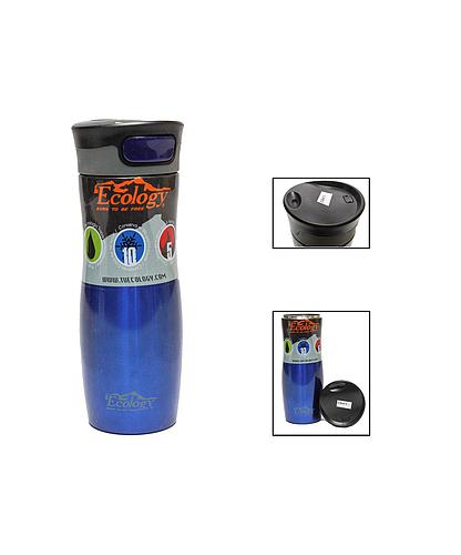 VASO TERMICO ECOLOGY PINGÜINO REAL 16OZ AZUL/NEGRO 12202