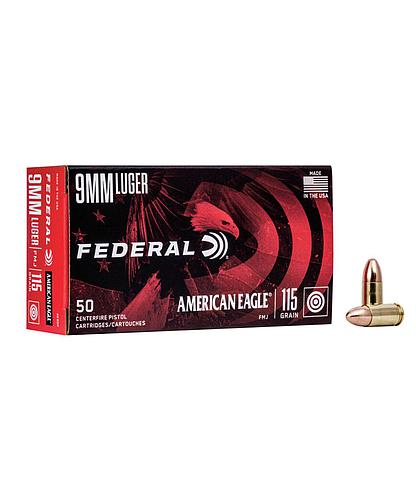 CARTUCHO FEDERAL CAL. 9 MM SOLIDO 115GRN
