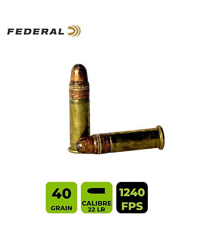 CARTUCHO FEDERAL CAL. 22 LR SOLIDO FMJ