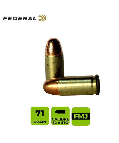 CARTUCHO FEDERAL CAL. 32 AUTO SOLIDO FMJ