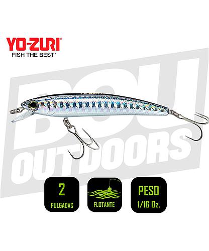 YO-ZURI PINS MINNOW 2 PULG 1/16 OZ SILVER MINNOW FLOATING F1161HSR