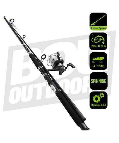 CAÑA PESCA C/CARRETE SURF SPINNING SEA STRIKER 8 PIES 2 PZAS ST5080