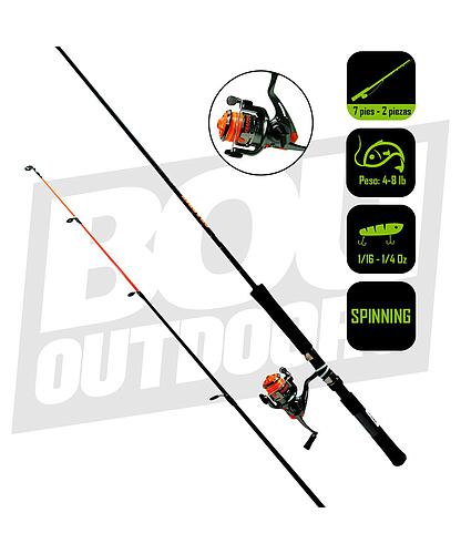 CAÑA PESCA C/CARRETE SPINNING ZEBCO 7 PIES CRFUL702LA.NS4