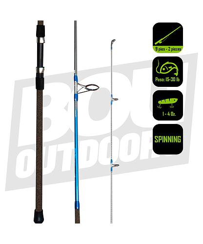 CAÑA PESCA SPINNING HURRICANE BLUEFIN  SURF 9PIES 2PC 15-30LB BF-902MHSPF