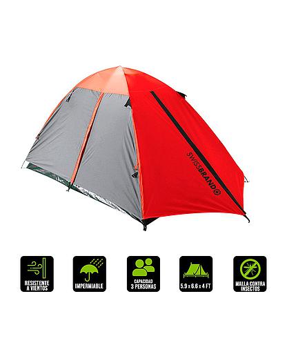 TIENDA CAMPAÑA 3P TOURIST DOME TENT GRIS/ROJO 1001103-610