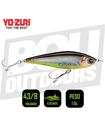 YO-ZURI INSHORE TWITCHBAIT 4 3/8 PULG 1OZ BLACK SILVER R1348BSCL