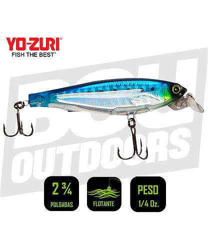 YO-ZURI CRYSTAL MINNOW SUSPENDING 2-3/4 PULG 1/4 OZ SARDINE F1135HIW