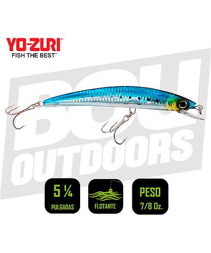 YO-ZURI CRYSTAL MINNOW 3D 5 1/4 PULG 7/8OZ SARDINE F1150GHIW