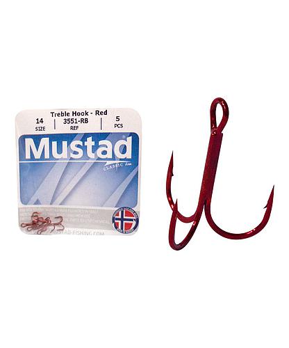 TREBLE MUSTAD HK SZ 14 RED (5) 3551-RB-14-5