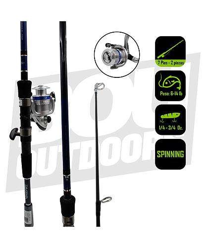 CAÑA PESCA C/CARRETE SPINNING DAIWA D-SHOCK DSK30-2B/F702M