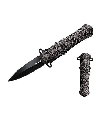 NAVAJA DOBLAR SKULL DESIGN HANDLE 4.6 PULG C/CLIP KS 1204-DG2