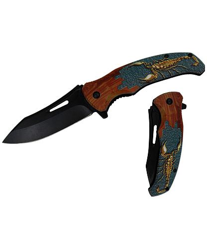 NAVAJA DOBLAR ESCORPION DESIGN HANDLE 4.5PULG KS 3609-SC