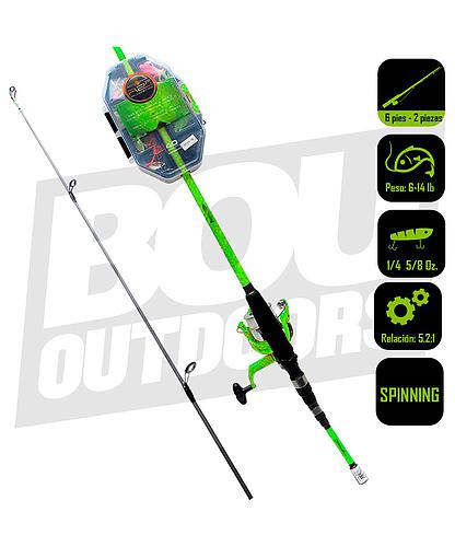 CAÑA PESCA C/CARRETE SPINNING 6 PIES 6 PULG R2FISH R2F4-BA/S