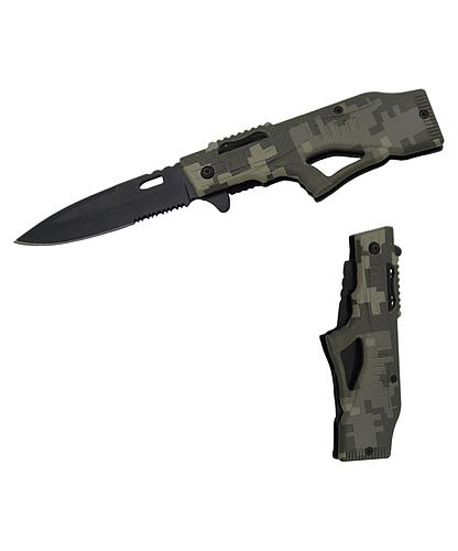 NAVAJA DOBLAR 4.25 PULG DIGITAL CAMO FORMA DE PISTOLA C/CLIP KN 1475-A