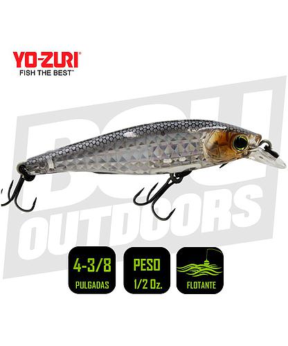 YO-ZURI 3DR-X JERKBAIT SP 80MM 3 1/8 PULG 3/8 OZ PRISM GHOST SHAD R1437-PGSH