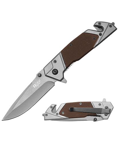 NAVAJA DOBLAR TACTICA 4.75 PULG MANGO/MADERA C/ROMPEVIDRIO & DESTAPADOR RT 2941-WD